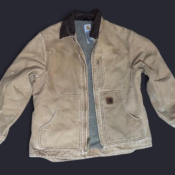 Vintage Y2K Carhartt C61 CML Sherpa lined jacket - Size Large - Picture 1 of 4